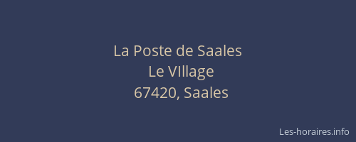 La Poste de Saales