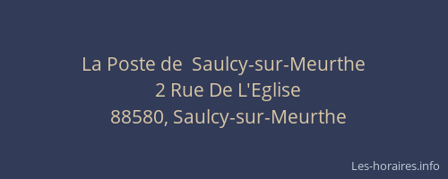La Poste de  Saulcy-sur-Meurthe