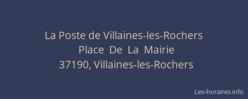 La Poste de Villaines-les-Rochers
