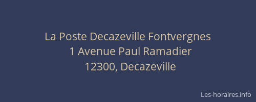 La Poste Decazeville Fontvergnes
