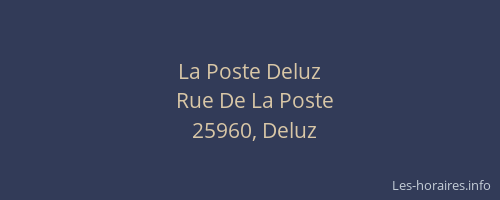 La Poste Deluz