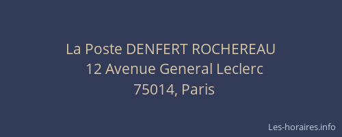 La Poste DENFERT ROCHEREAU