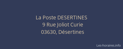 La Poste DESERTINES