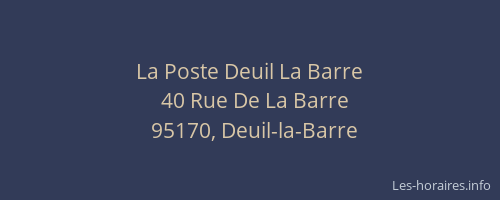 La Poste Deuil La Barre