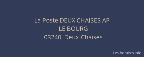 La Poste DEUX CHAISES AP