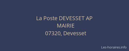 La Poste DEVESSET AP