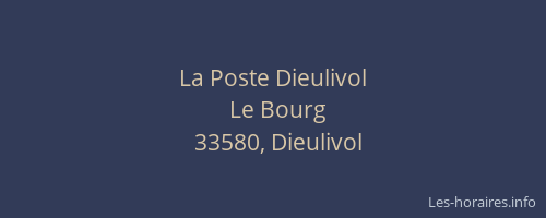 La Poste Dieulivol