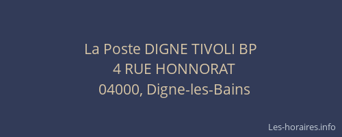 La Poste DIGNE TIVOLI BP