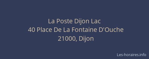 La Poste Dijon Lac
