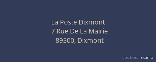 La Poste Dixmont