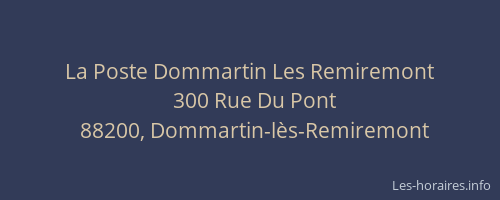 La Poste Dommartin Les Remiremont
