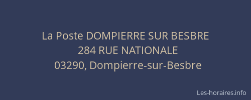 La Poste DOMPIERRE SUR BESBRE
