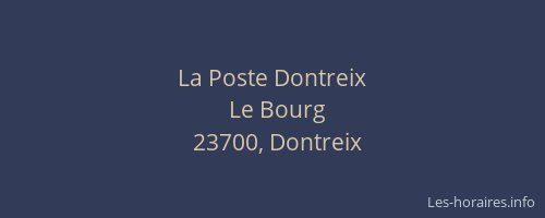 La Poste Dontreix