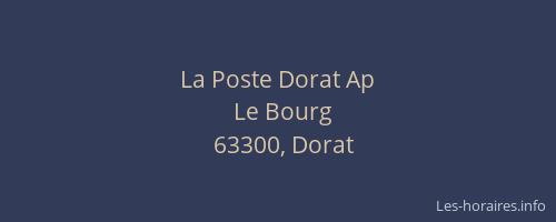 La Poste Dorat Ap