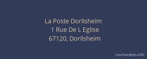 La Poste Dorlisheim