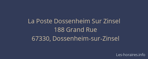 La Poste Dossenheim Sur Zinsel