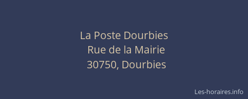 La Poste Dourbies