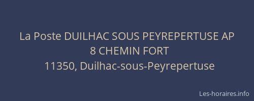 La Poste DUILHAC SOUS PEYREPERTUSE AP