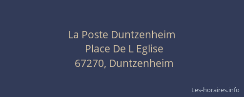 La Poste Duntzenheim