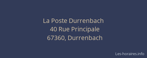 La Poste Durrenbach