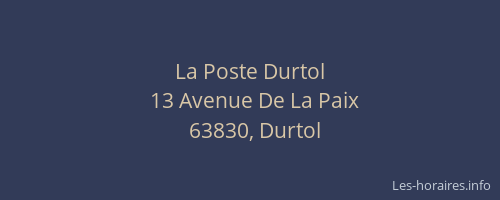La Poste Durtol