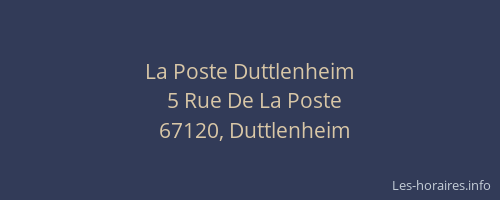 La Poste Duttlenheim