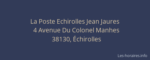 La Poste Echirolles Jean Jaures