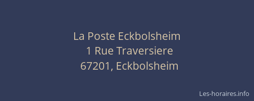 La Poste Eckbolsheim