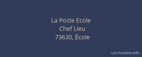 La Poste Ecole
