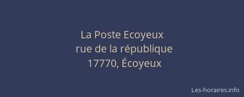 La Poste Ecoyeux