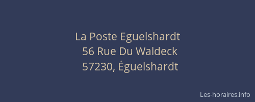 La Poste Eguelshardt
