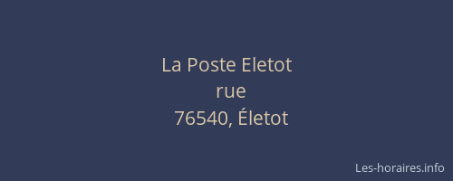 La Poste Eletot
