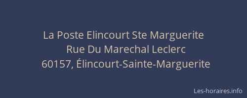 La Poste Elincourt Ste Marguerite