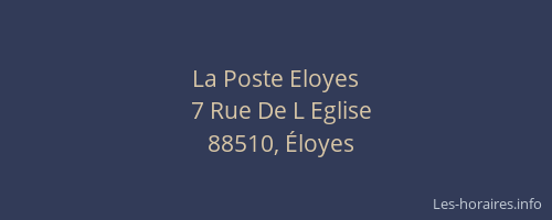 La Poste Eloyes
