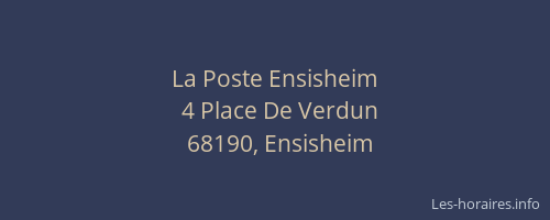 La Poste Ensisheim