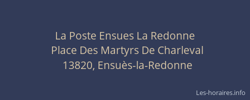 La Poste Ensues La Redonne