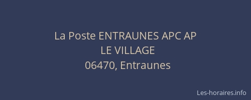 La Poste ENTRAUNES APC AP