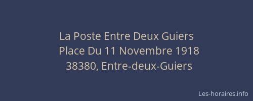 La Poste Entre Deux Guiers