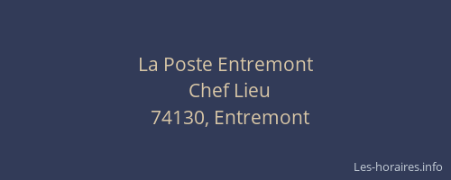 La Poste Entremont