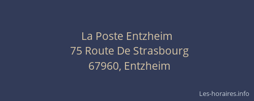 La Poste Entzheim