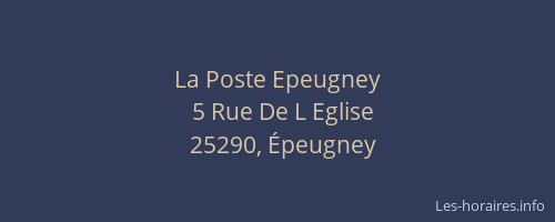 La Poste Epeugney