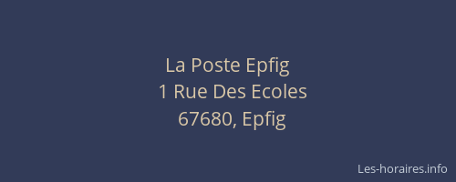 La Poste Epfig