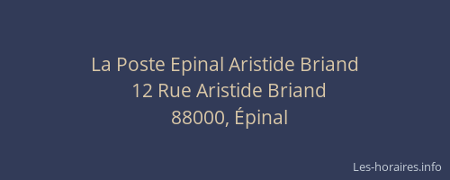 La Poste Epinal Aristide Briand