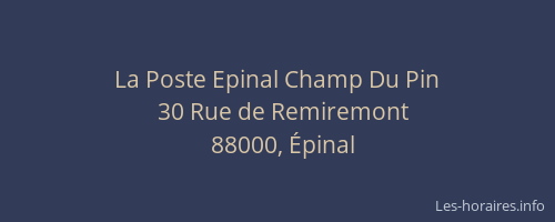 La Poste Epinal Champ Du Pin