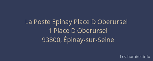 La Poste Epinay Place D Oberursel