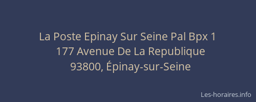 La Poste Epinay Sur Seine Pal Bpx 1