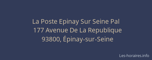 La Poste Epinay Sur Seine Pal