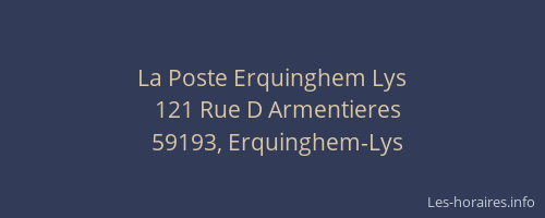 La Poste Erquinghem Lys