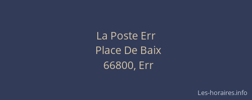La Poste Err