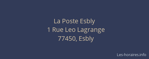 La Poste Esbly